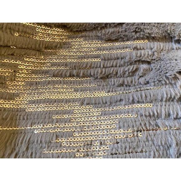 bcbgeneration fur and sequin grey silver clutch bag - Picture 5 of 6